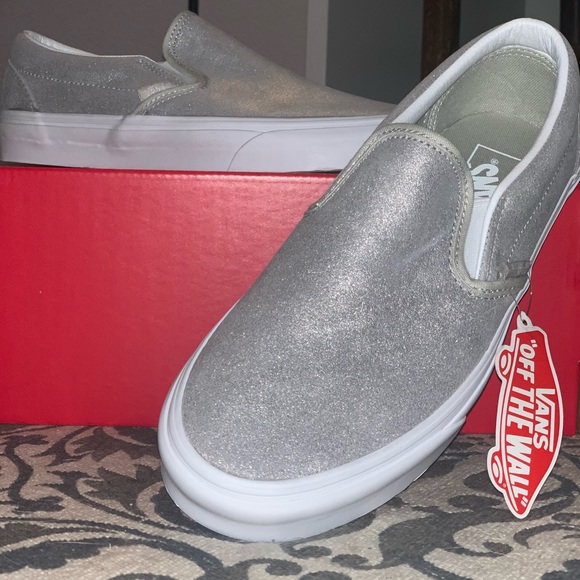 gray sparkly vans